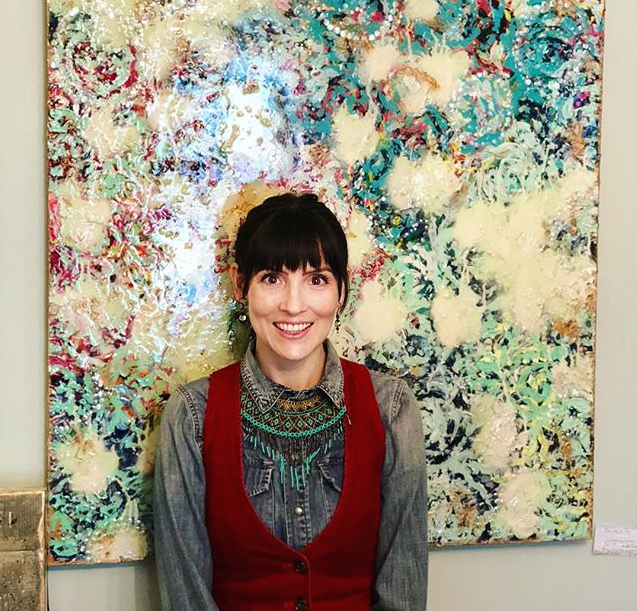 Katheryn Silvera displaying her work for Open Studios Art Tour 2019