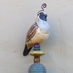 Susan Kirk, California Quail, 2020, ceramic and metal, 36", $575